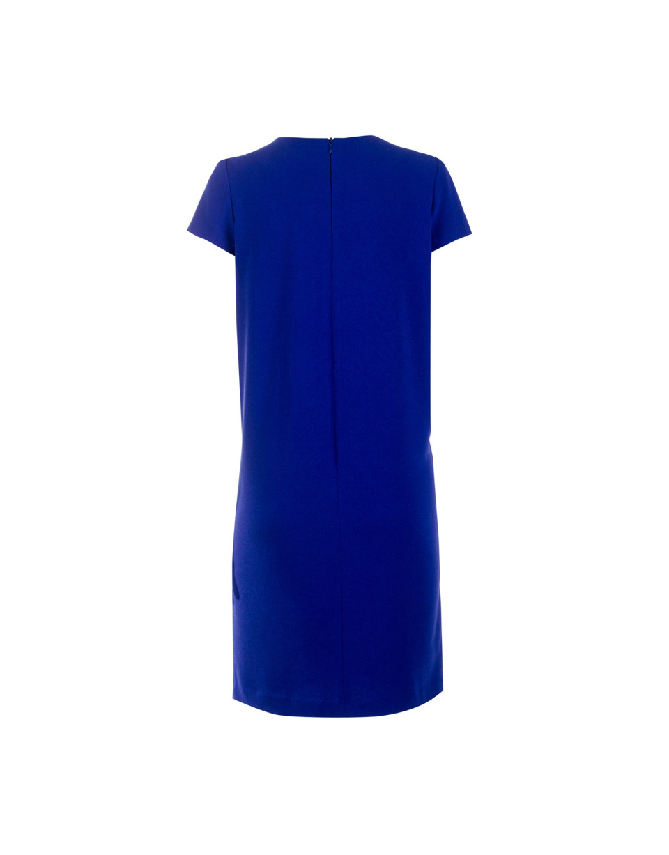 Vestido evasé crepe azul
