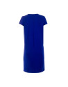 Vestido evasé crepe azul
