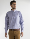Camisa sport jacquard azul motivos oro