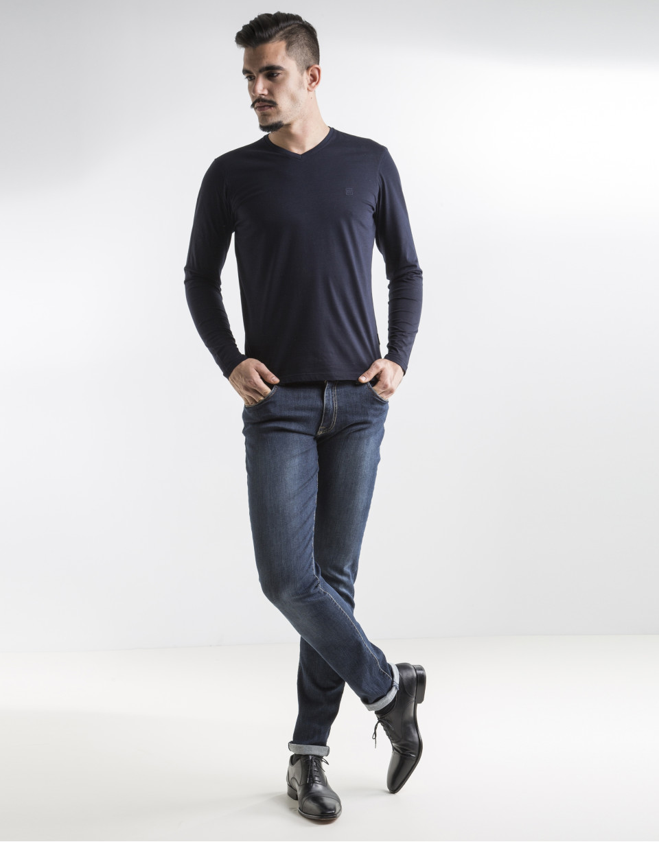 Dark blue jeans