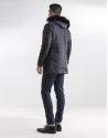 Black jacquard trench with four pockets 