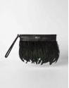 Clutch plumas negro