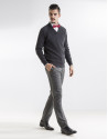 Jersey cuello chal marengo