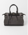 Gray suede satchel