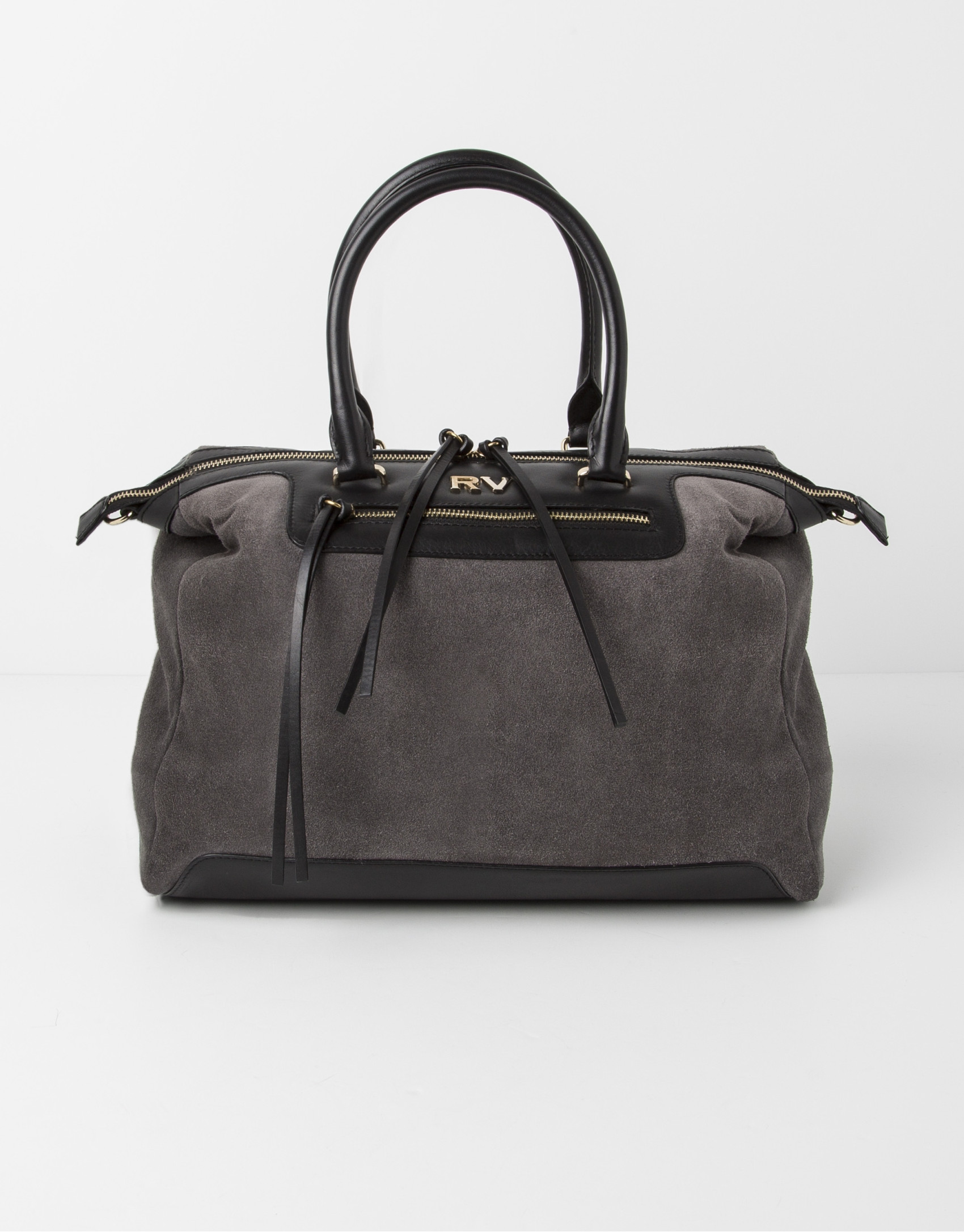 Gray suede satchel