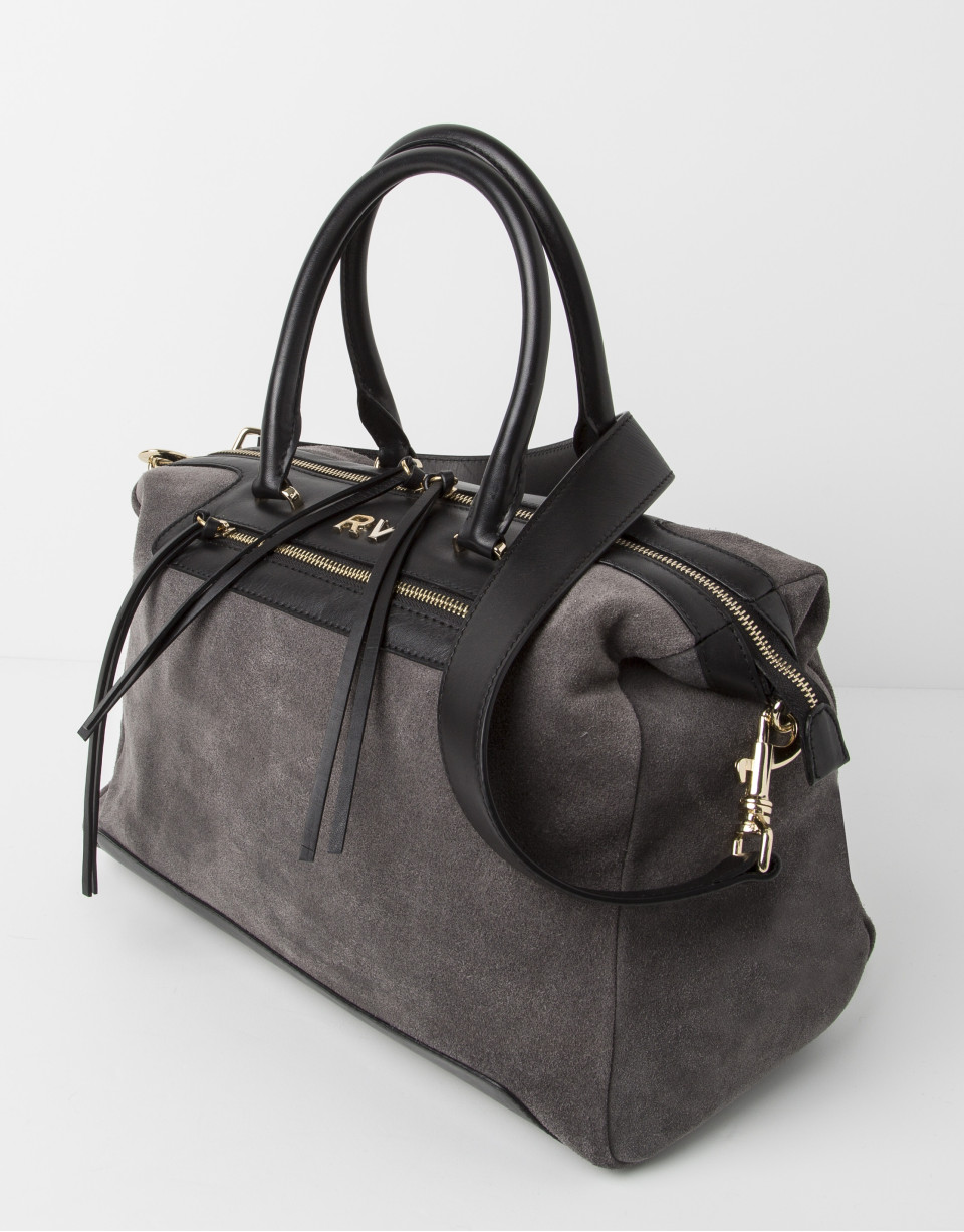 Gray suede satchel
