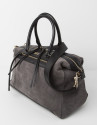 Gray suede satchel