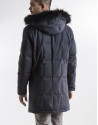 Long dark blue anorak