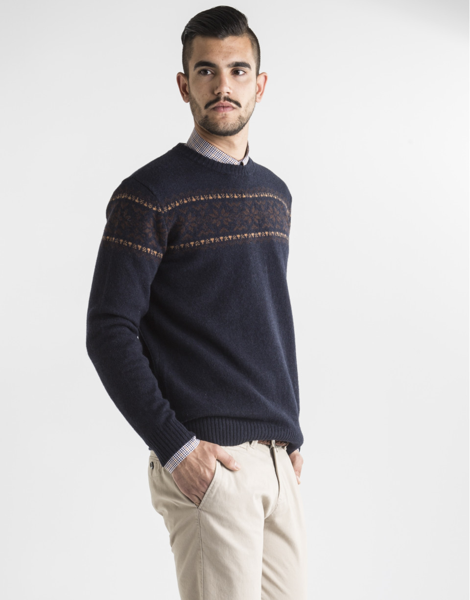 Jersey jacquard marino