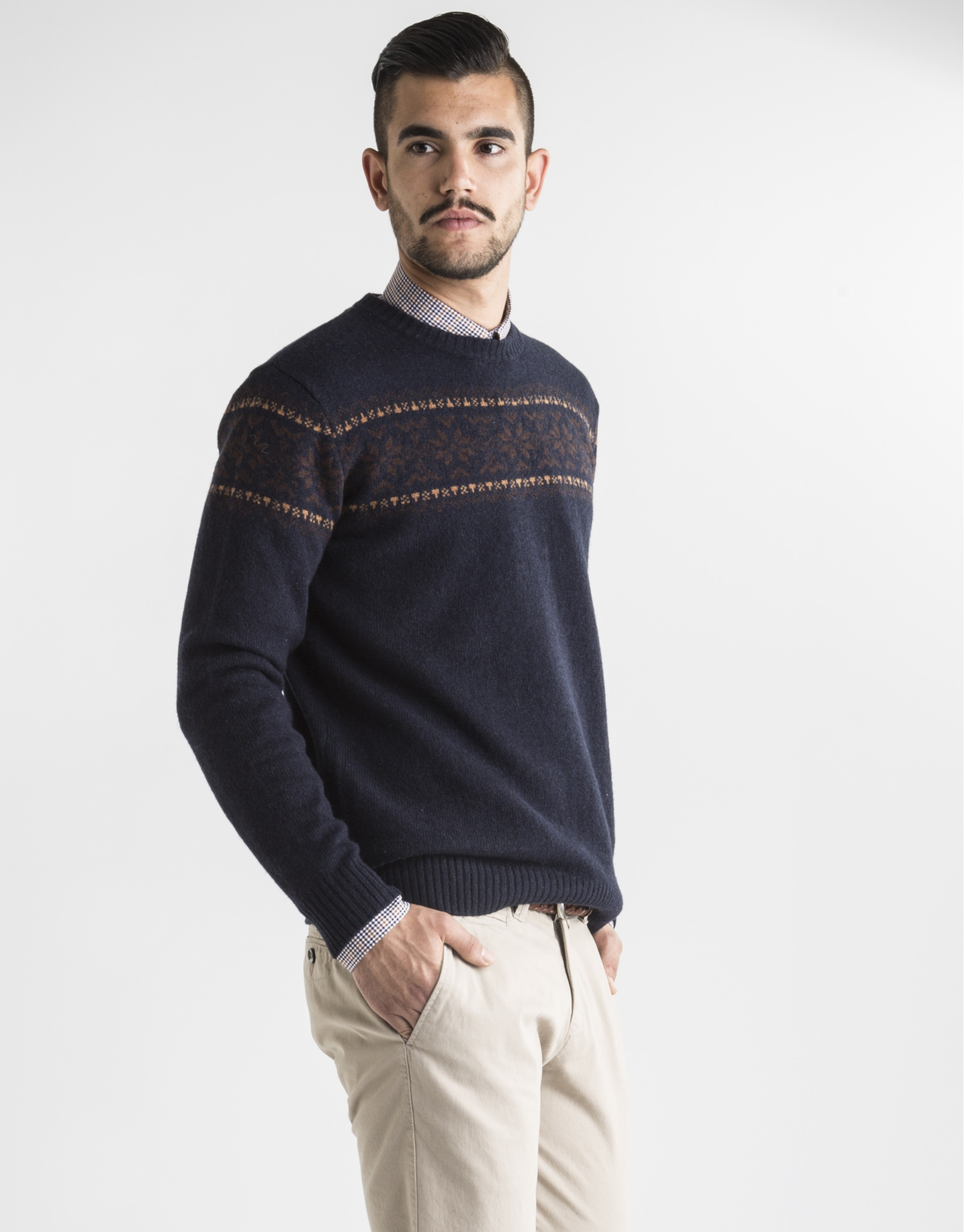 Jersey jacquard marino
