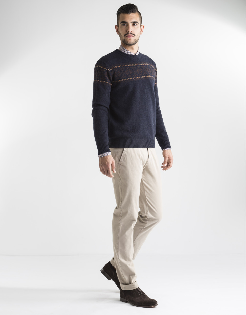 Jersey jacquard marino