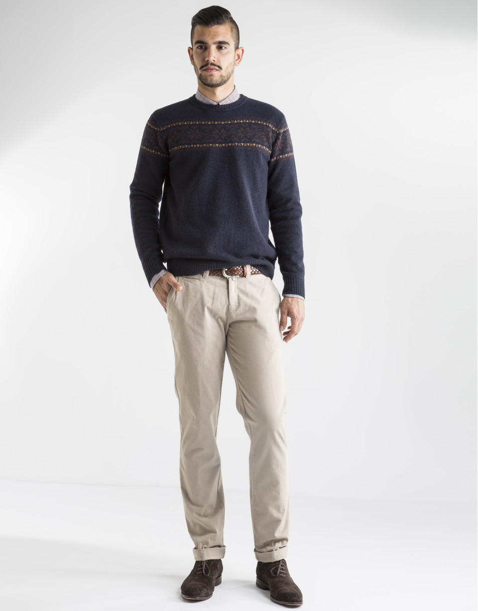 Jersey jacquard marino