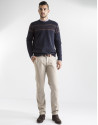 Navy blue jacquard sweater 