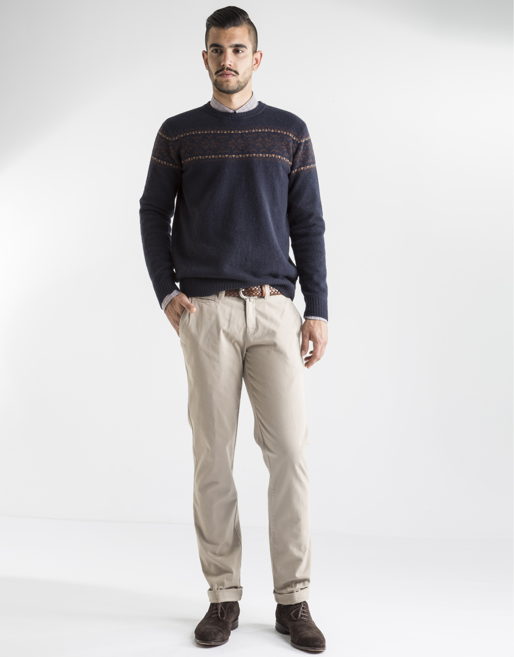 Jersey jacquard marino