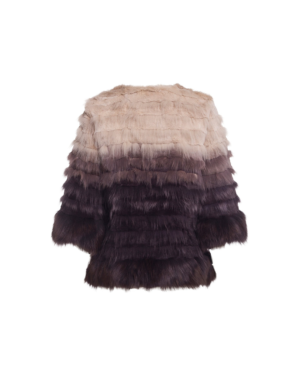 Degradé faux-rabbit jacket