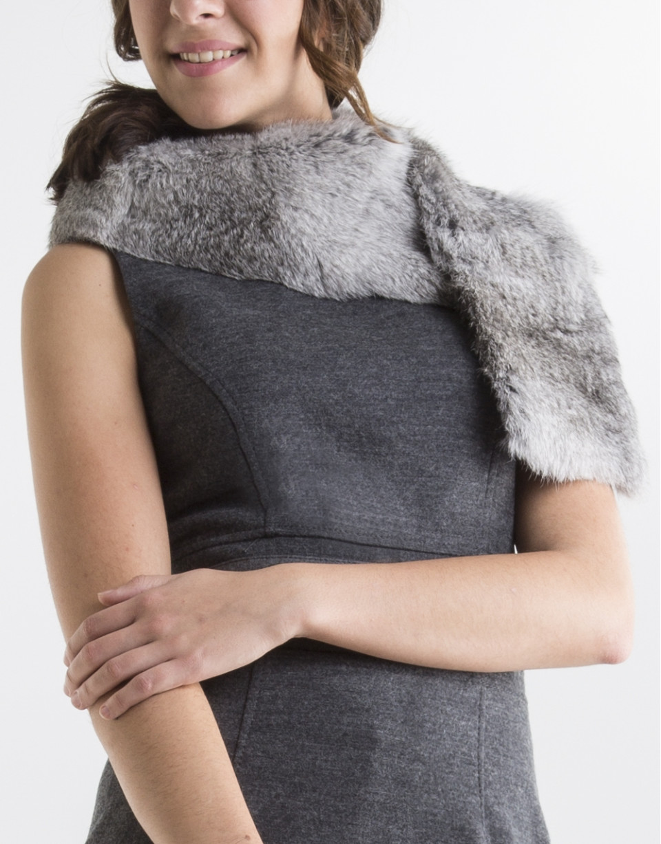 Bufanda cuello pelo gris