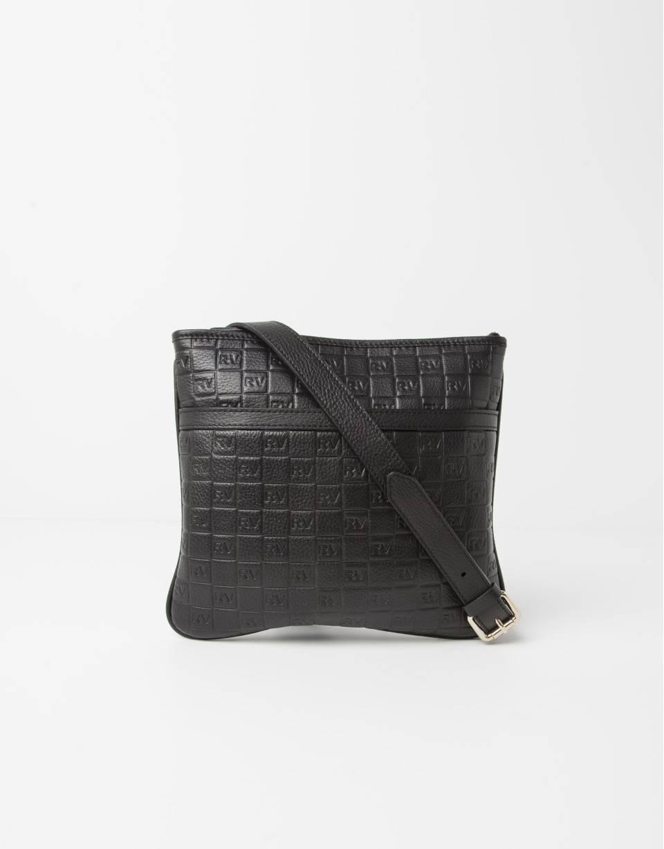 Embossed leather shoulder bag