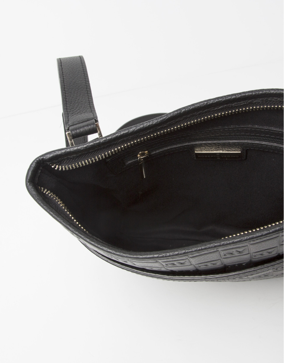 Embossed leather shoulder bag