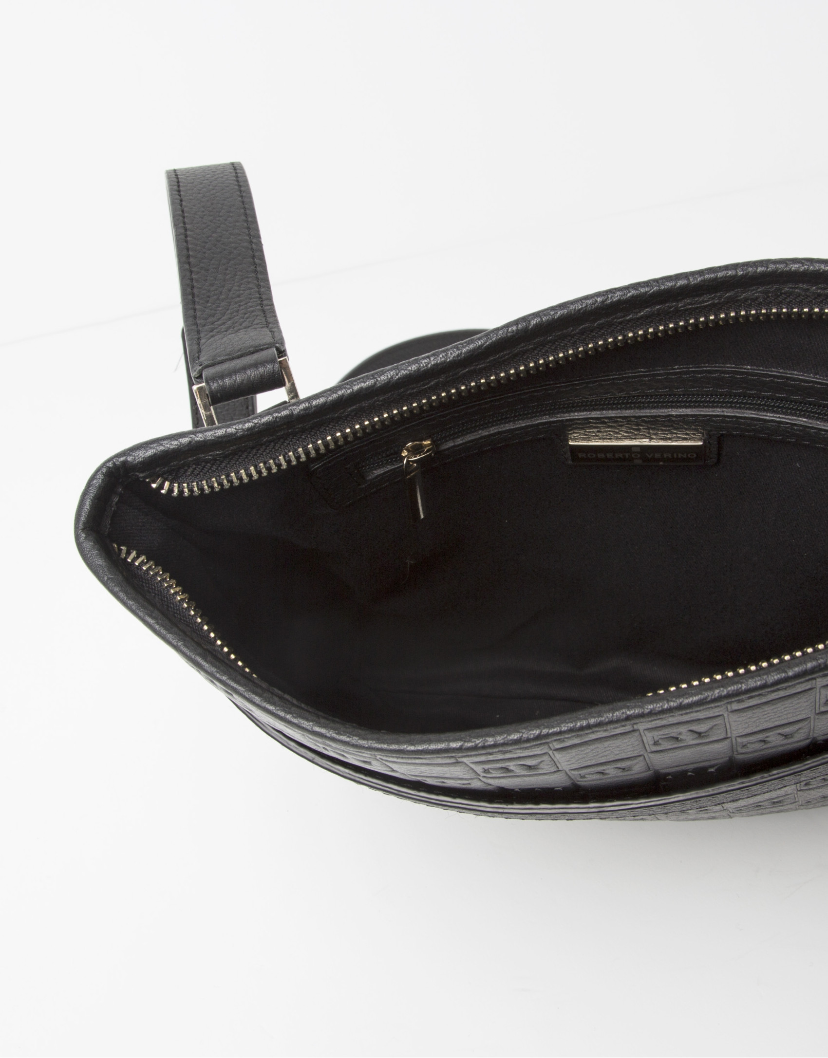 Embossed leather shoulder bag