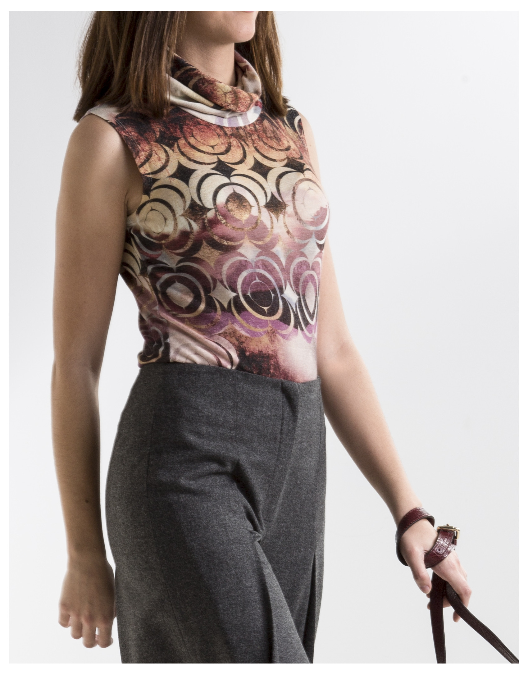 High collar blouse
