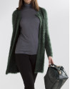 Long green knit jacket