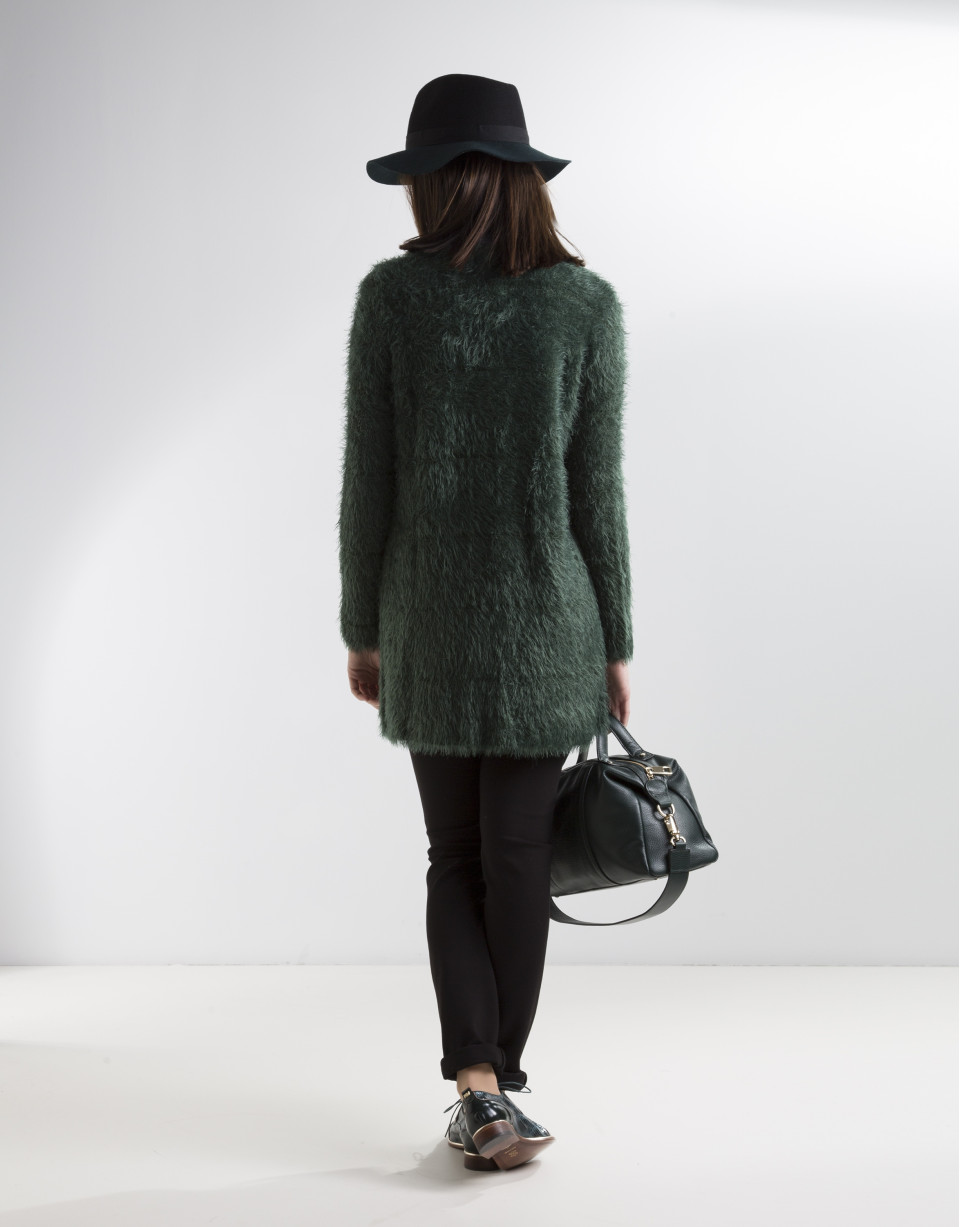 Chaqueta larga punto verde