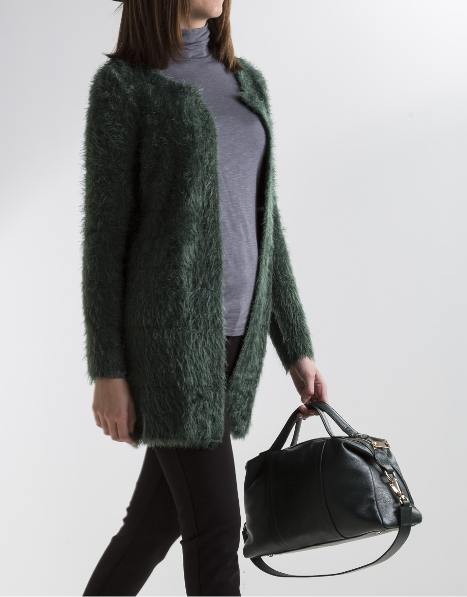 Chaqueta larga punto verde