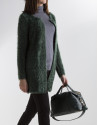 Chaqueta larga punto verde