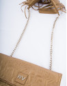 Bronze leather  Miranda VIP messenger bag with fringe