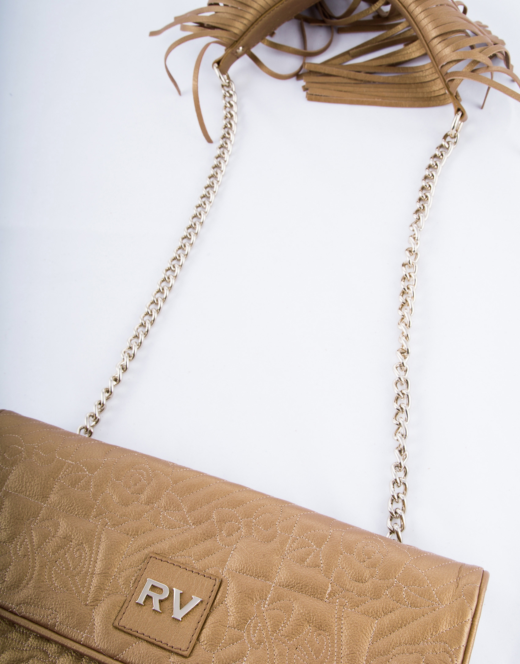 Bolso Messenger Miranda VIP flecos piel bronce