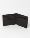 Brown leather wallet with change purse inside