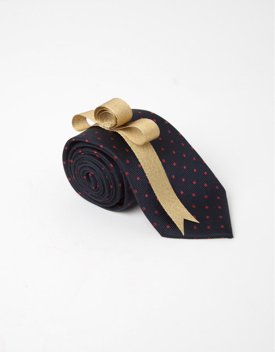 Corbata topos rojos fondo marino