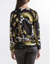 Black print sweater
