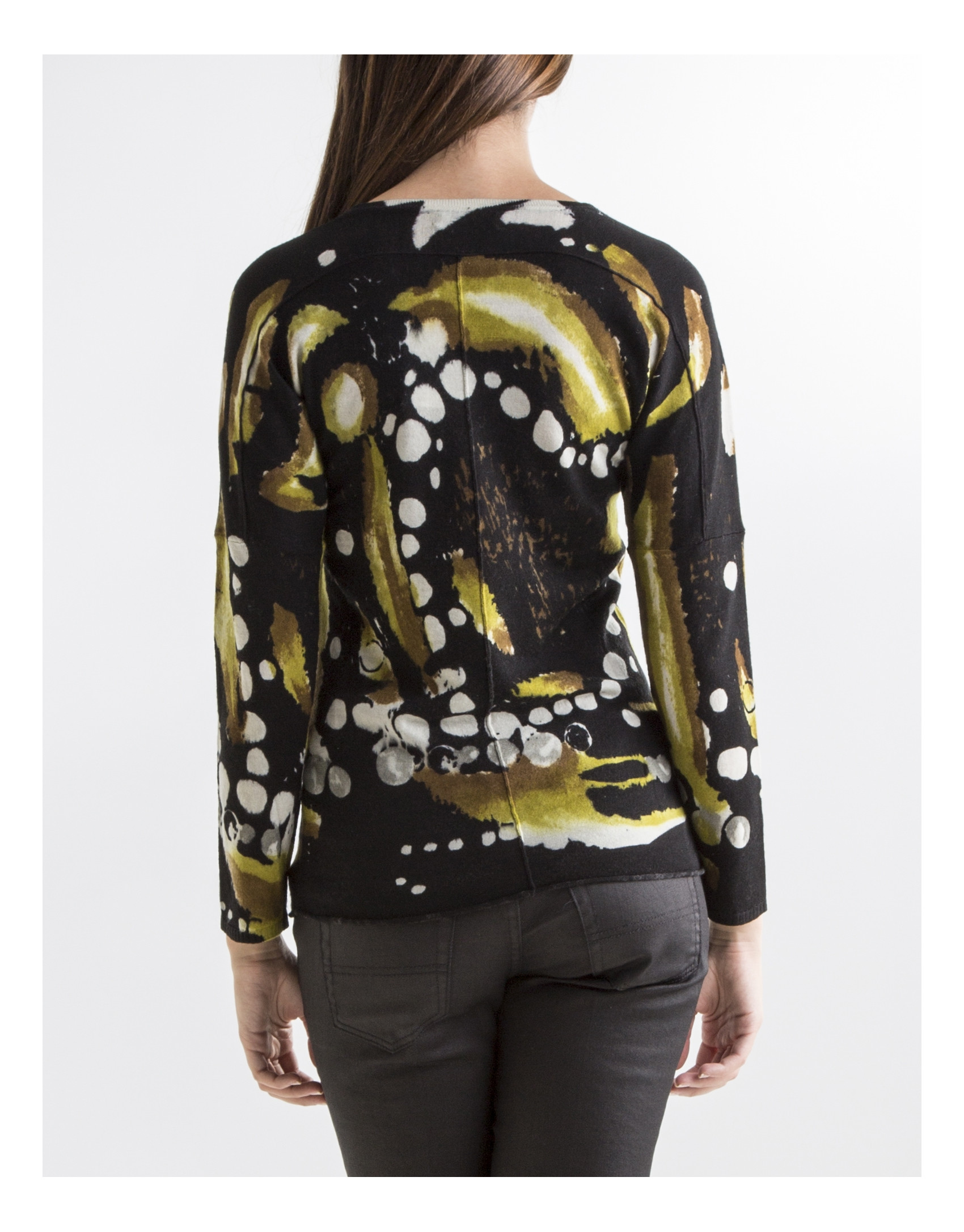 Black print sweater