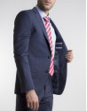 Traje slim fit cuadro azul marino