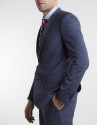 Traje slim fit cuadro azul marino