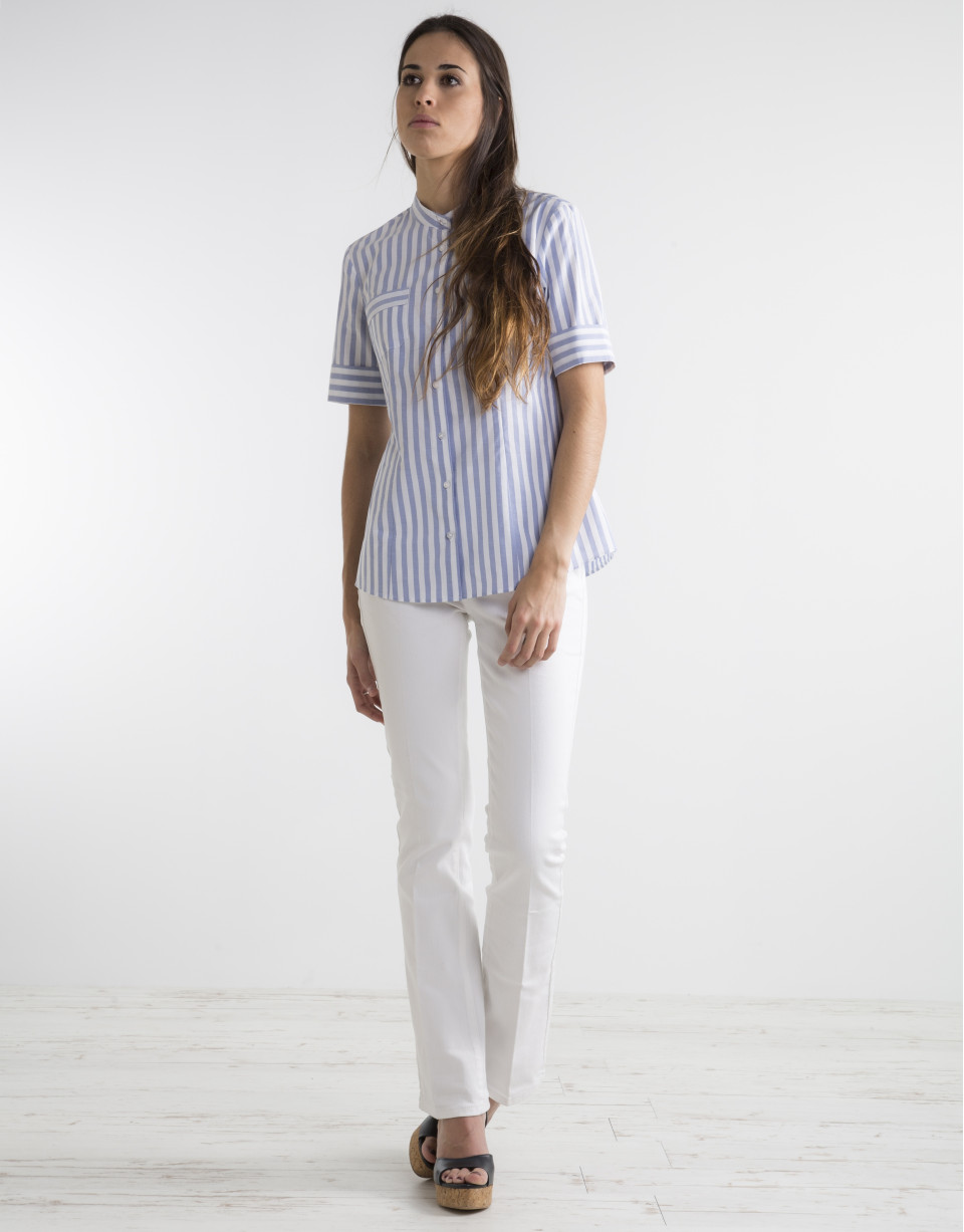 Striped short sleeved shirt