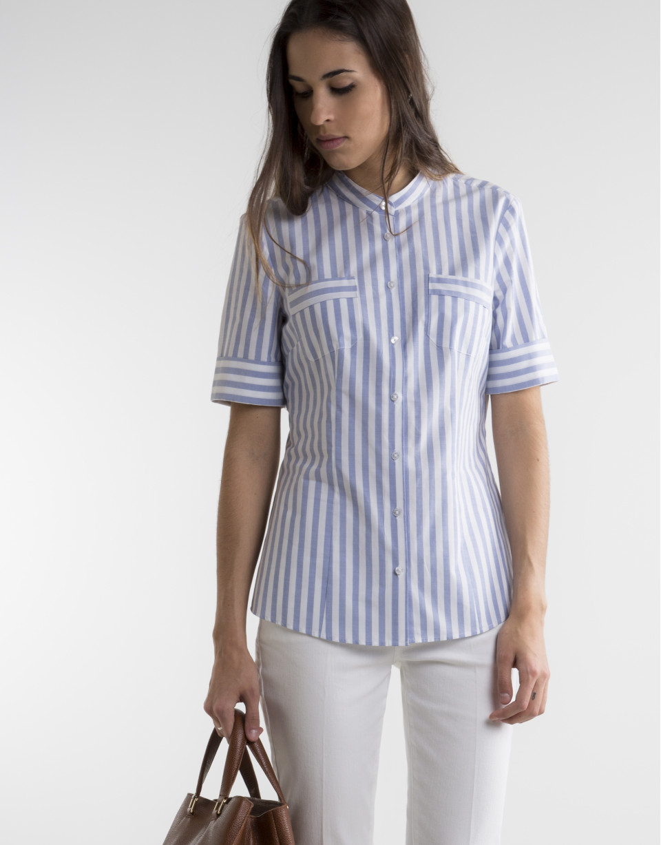 Striped short sleeved shirt