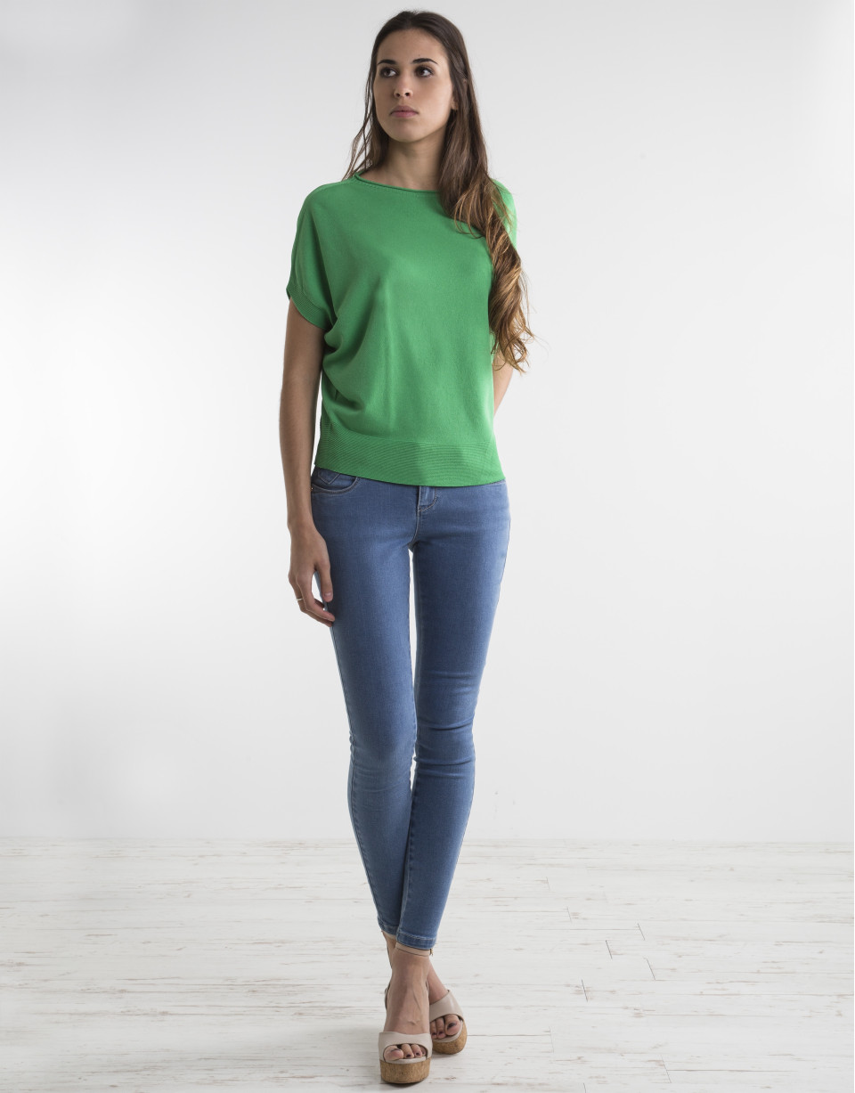 Green loose sweater