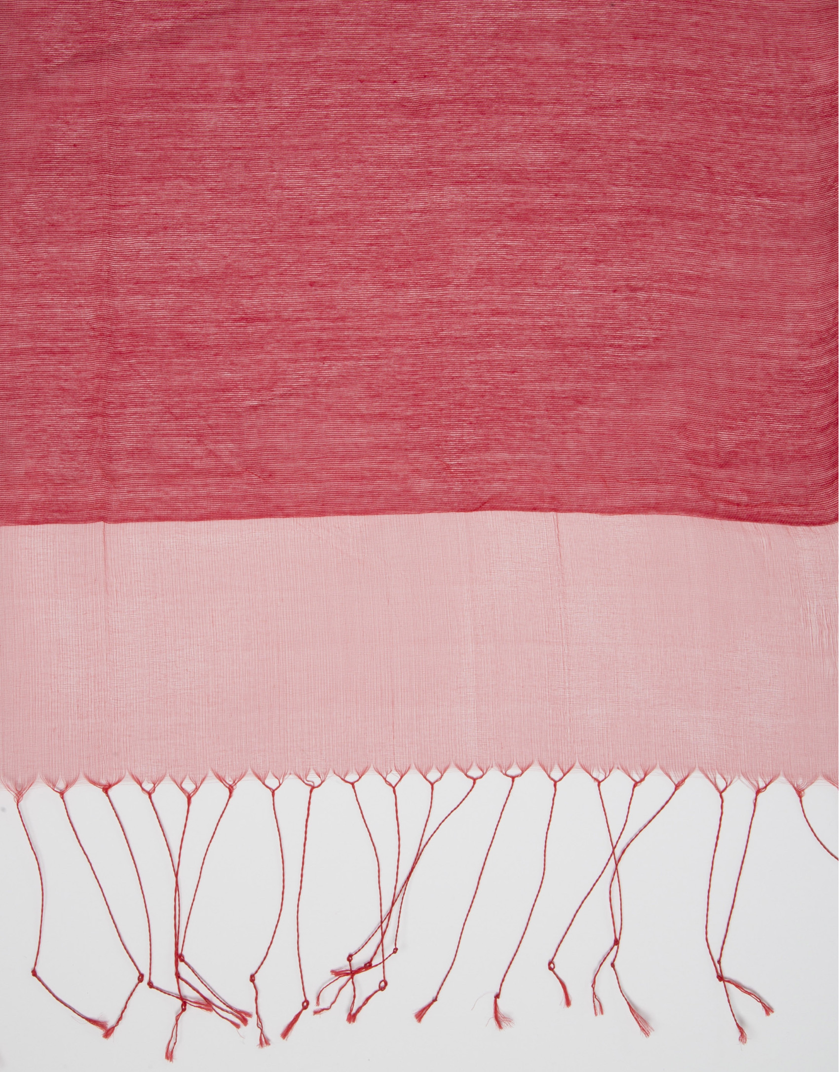 Red fringed scarf