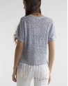 Blue sweater with fringe