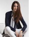 Chaqueta punto fluida azul