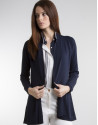 Blue knit loose jacket