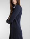 Blue knit loose jacket