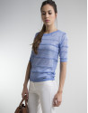 Blue sweater with trimming