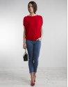 Red loose sweater