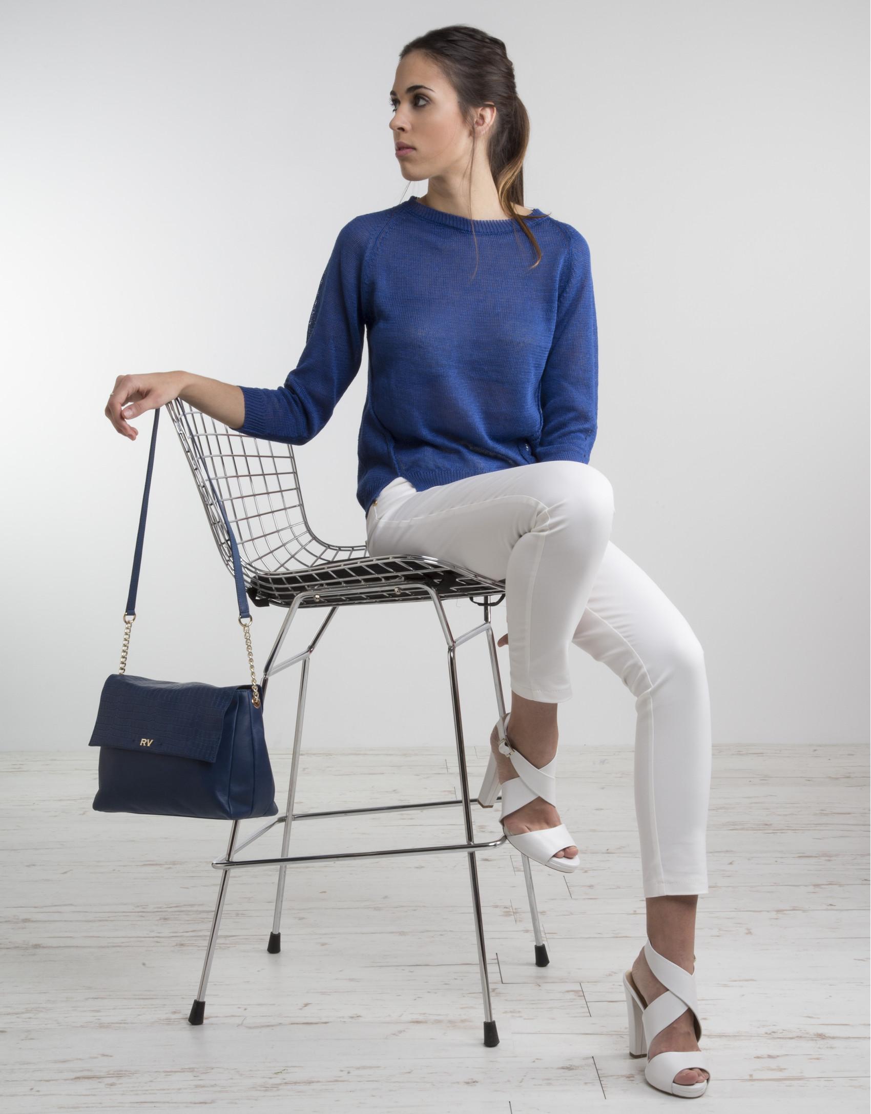 Blue knit sweater