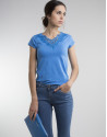 Camiseta crochet azul