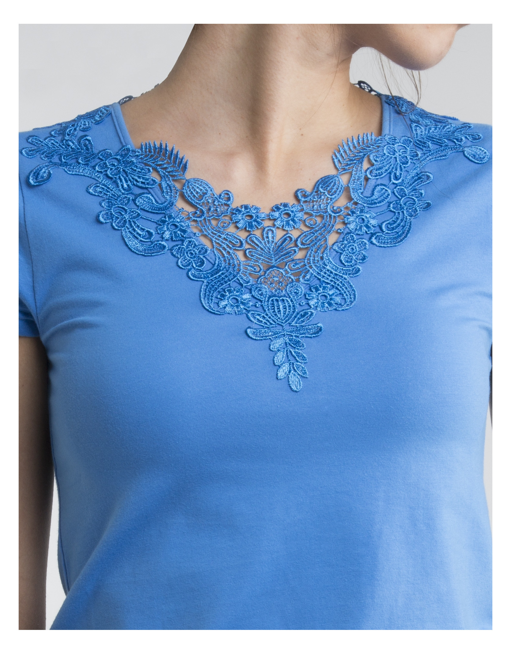 Blue crocheted top