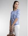 Blue sweater with trimming